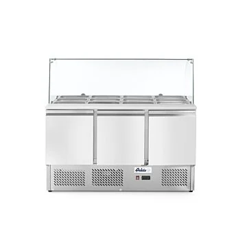 Hendi Kühltisch, dreitürig mit Glasdisplay 380 L, 2 / 8 ˚C, 230 V / 0,31 kW, R600a, 1365 x 700 x (H) 1300 mm
