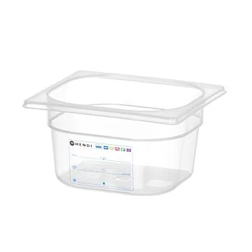 Hendi HACCP Aufbewahrungsbehälter, GN 1/6, 1,6 L, Transparent, 176 x 162 x (H) 100 mm