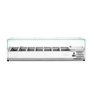 Hendi Aufsatz-Kühlvitrine Gastronorm 1/3, 7 x GN 1/3, -2 / 8 ˚C, 230 V / 0,18 kW, R600a, 1605 x 395 x (H) 430 mm