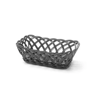 Hendi Körbe mit gewebten Seitenteilen, rechteckig, Schwarz, 225 x 150 x (H) 65 mm