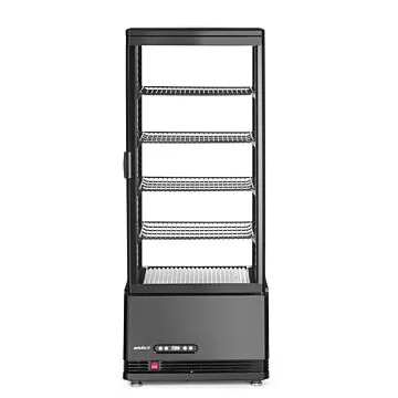 Hendi Aufsatz Kühlvitrine 98 Liter, schwarz, 2 / 6 ˚C, 230 V / 0,21 kW, R600a, 452 x 406 x (H) 1116 mm