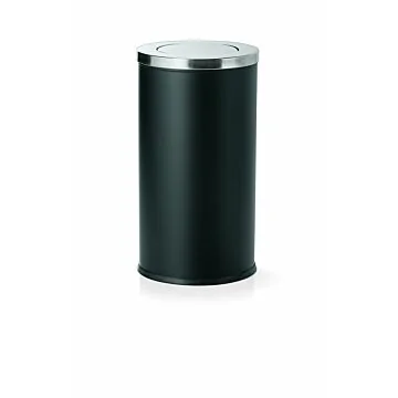 WAS Abfalleimer mit Schwingdeckel 80 Liter Ø 37 cm pulverbeschichteter Stahl