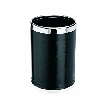 WAS Papierkorb Ø 22 cm Höhe 31,5 cm schwarz pulverbeschichtet Stahl