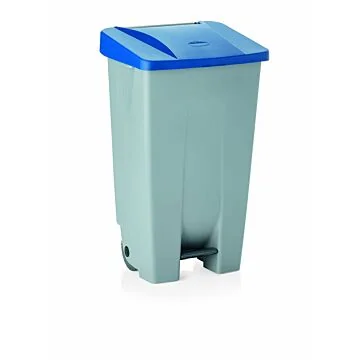 WAS Tretabfallbehälter mit blauem Deckel 80 Liter 41 x 50 x 74 cm Polyethylen