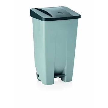 WAS Tretabfallbehälter mit schwarzem Deckel 60 Liter 38 x 49 x 70 cm Polyethylen