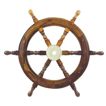 SeaClub Steuerrad Holz mit Messingnabe 60 cm
