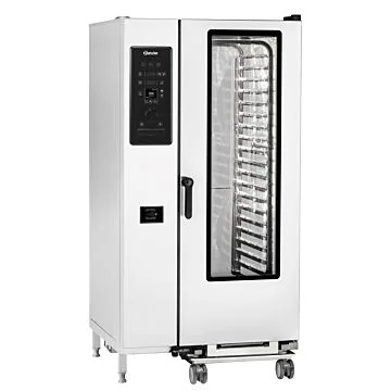 Bartscher Kombidämpfer Gigasteam 20110DRS – Frontansicht des elektrischen Rollwagenkombis für 20x 1/1 GN