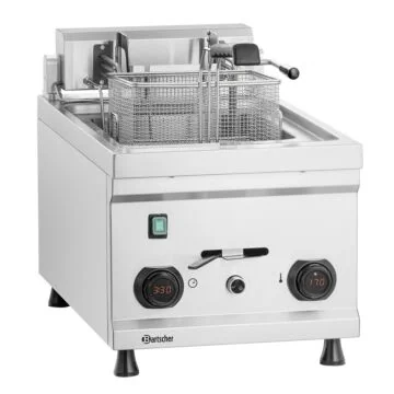 Bartscher Fritteuse MDI 12L Korblift – Frontansicht des Edelstahl-Frittiergeräts