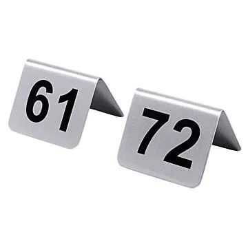 Contacto Tischnummernschild mit Nummern 61 bis 72