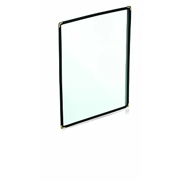 WAS 25 x Speisekartenmappe DIN A4 transparente Doppelhülle mit schwarzem Rand PVC