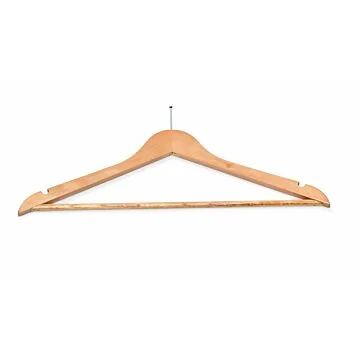 WAS 5 Hotel Kleiderbügel mit Einkerbungen und Steg  44,5 x 1,2 x 23 cm Holz natur