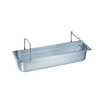 B.PRO Gastronorm-Behälter 9,0 Liter Edelstahl GN 2/4 mit Bügelgriffen-150 mm