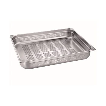 B.PRO Gastronorm-Behälter 28,9 Liter Edelstahl GN 2/1 Gelocht-100 mm