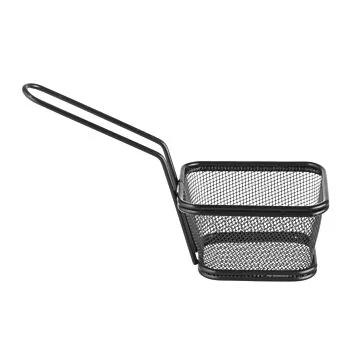 Hendi Miniatur-Frittierkörbe schwarz stapelbar, 105 x 90 x (H) 60 mm