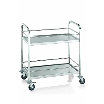 WAS Servierwagen mit Reling 2 Borde 85 x 53 x 95 cm Edelstahl