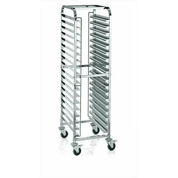 WAS Regalwagen für 18 Backbleche 60 x 40 cm 62 x 47 x 174 cm Chromnickelstahl