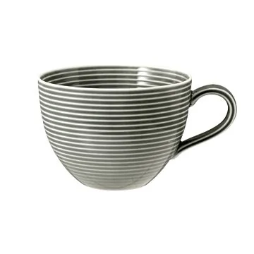 Seltmann Weiden BEAT Color Glaze Milchkaffeeobertasse 0,35 l mit Relief , perlgrau