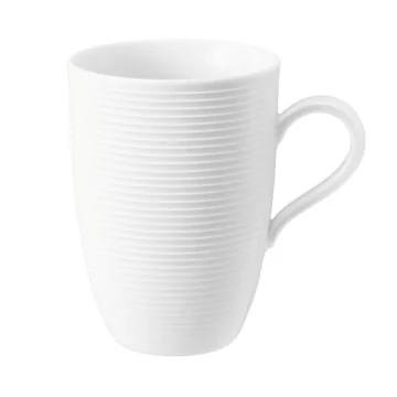 Seltmann Weiden BEAT Maxi-Becher mit Henkel 0,45 l mit Relief , weiß