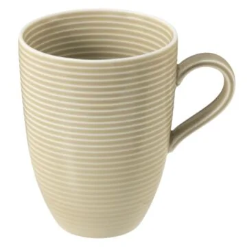 Seltmann Weiden BEAT Color Glaze Becher mit Henkel 0,35 l mit Relief , sandbeige