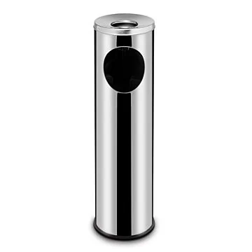 Hendi Mülleimer Standmodell mit Aschenbecher, 15 L, ø 200 x (H) 700 mm