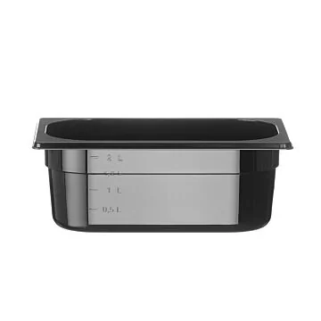 Hendi Gastronorm Behälter 1/4, GN 1/4, 2,8 L, Schwarz, 265 x 162 x (H) 100 mm