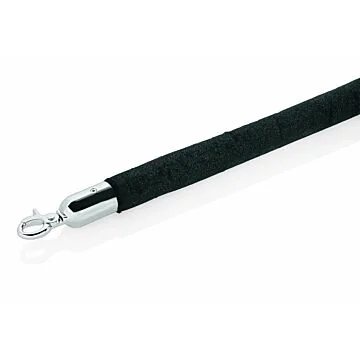 WAS Verbindungstau Classic Ø 3,2 cm 1,5 m schwarz Velours hochglanzpoliert verchromt