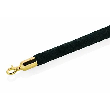 WAS Verbindungstau Classic Ø 3,2 cm 1,5 m schwarz Velours goldfarben Edelstahl