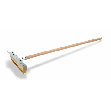 WAS Reinigungsbürste mit Schaber 105 cm mit Messingborsten 3 cm Holz