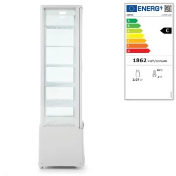Hendi Kühlvitrine 270 Liter, weiß, 2 / 8 ˚C, 230 V / 0,29 kW, R290, 556 x 526 x (H) 1913 mm