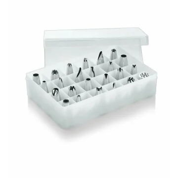WAS Spritztüllen Set mit 24 Tüllen 17 x 11,5 x 4,5cm Edelstahl