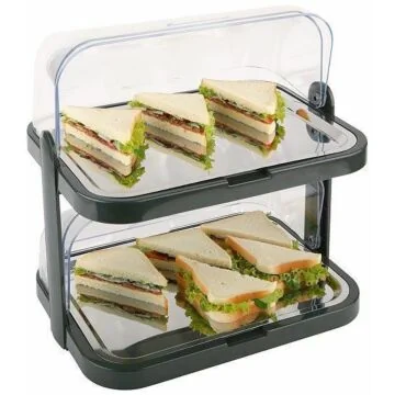 APS Buffet-Vitrine DOPPELDECKER schwarz