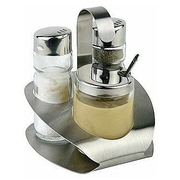 APS Menage PRO 3-tlg. Senf-Töpchen Edelstahl matt