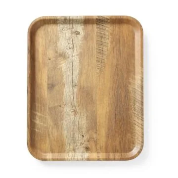 Hendi Serviertablett aus Melamin mit Holzoptik, Holz, 330 x 430 mm