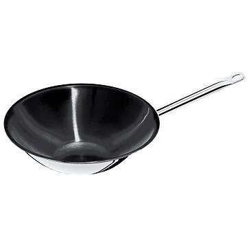 Contacto Wok Edelstahl, antihaft, abgeflacht, 5 l