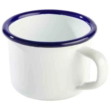 APS ENAMELWARE 0,1 Liter Henkelbecher, außen weiß