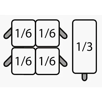 SARO  Nudelkorbset: 4 x 1/6 GN + 1 x 1/3 GN
