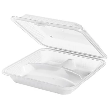 Contacto Eco-Takeouts Behälter, 3 Fächer weiß 