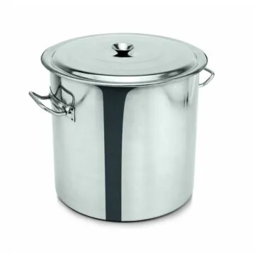 WAS Abfallbehälter mit Deckel Ø 40 cm 47,5 Liter Chromnickelstahl