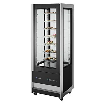 NordCap Panorama-Kühlvitrine CRISTAL TOWER 750 RV TN Black