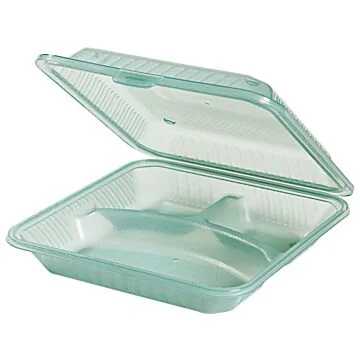 Contacto Eco-Takeouts Behälter, 3 Fächer grün