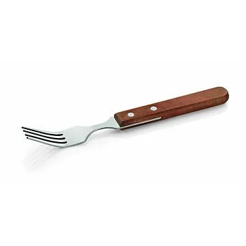 WAS 12 Stk. Steak-/Pizzagabel mit Holzgriff 20 cm Edelstahl