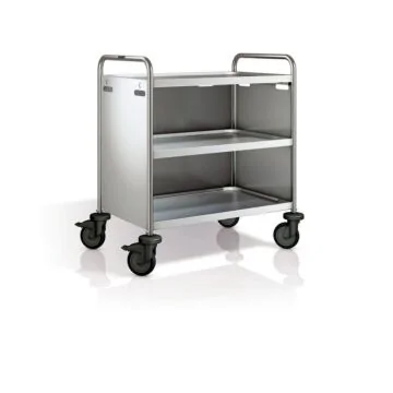 B.PRO Servierwagen SW 8 x 5 - 3 Kunststoffrollen inkl. CNS Verkleidung