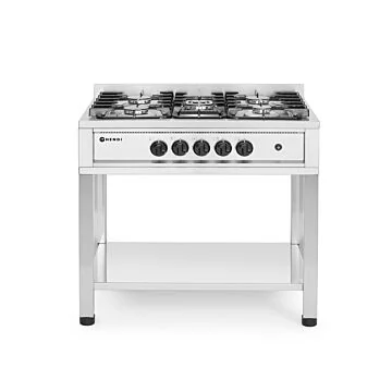 Hendi Gasherd - 5 Brenner mit offenem Unterbau, 14,3 kW, 900 x 600 x (H) 850 mm