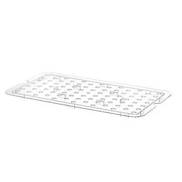 Hendi Perforiertes Abtropfgitter für GN-Behälter aus Polykarbonat, GN 1/1, Transparent, 467 x 263 mm