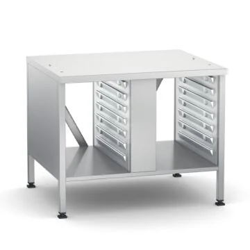 RATIONAL Untergestell UG II für Typ 6-1/1, 10-1/1, 14 Paar Auflageschienen, Seitenwände und Decke, Höhe 699 mm, mit Fixierung (MarineLine), Musterfoto