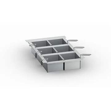 Rational iVario 6 Portionskörbe ungelocht mit Deckel und Rahmen für Typ 2-S