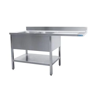 SARO Spülcenter mit 2 Becken, links - 700 mm Tiefe, 2000 mm