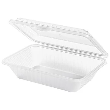 Contacto Eco-Takeouts Behälter, flacher Deckel, weiß