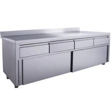 SARO Schiebetürenschrank mit 4 Schubladen und Aufkantung 1800 x 700 x 850 mm