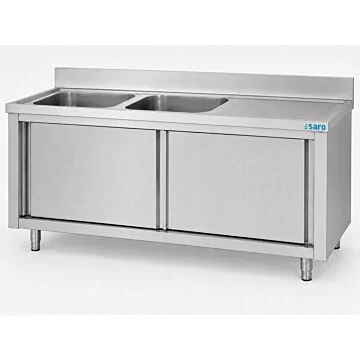 SARO Spülschrank mit Schiebetüren 1600 mm, 2 Becken links